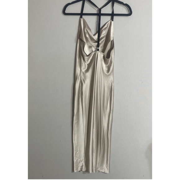 Fleur Du Mal Dress Women S Silk Cowl Neck Midi Slip Party Minimalist Strappy - Picture 2 of 2